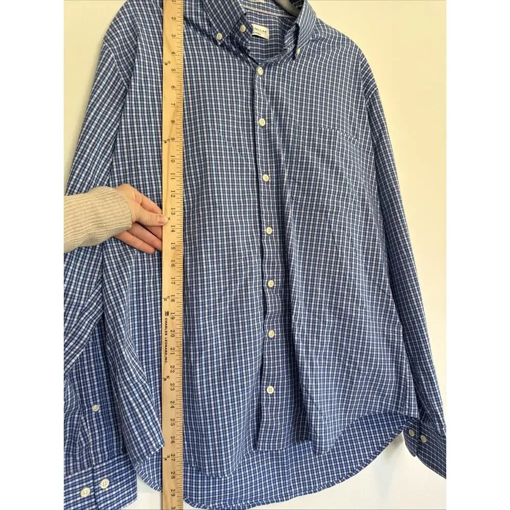 Peter Millar Shirt Mens Large Crown Comfort Gingham Plaid Long Sleeve Button